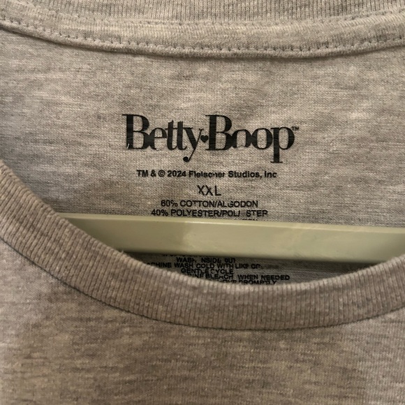 Gray Betty Boop Cropped T-Shirt - Picture 2 of 2